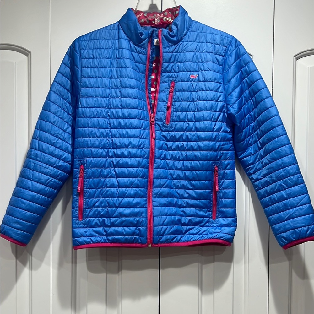 Vineyard Vines Girls Blue Quilted Jacket- Size XL((16)